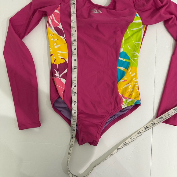 Speedo - Girls' Floral Splice Print Long
Sleeve One Piece Rash Guard 7/8 Small - Picture 8 of 10